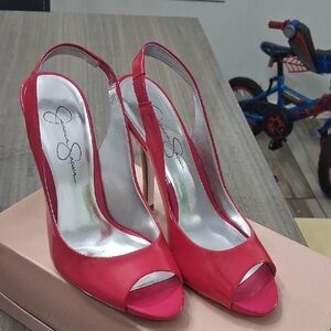 Jessica Simpson Women's Red Peep Toe Heels